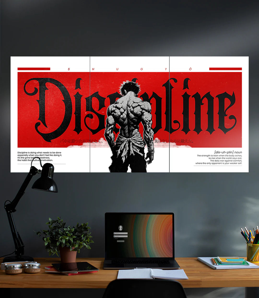 Qeron™ Pack of 3 Discipline Motivational Split Poster
