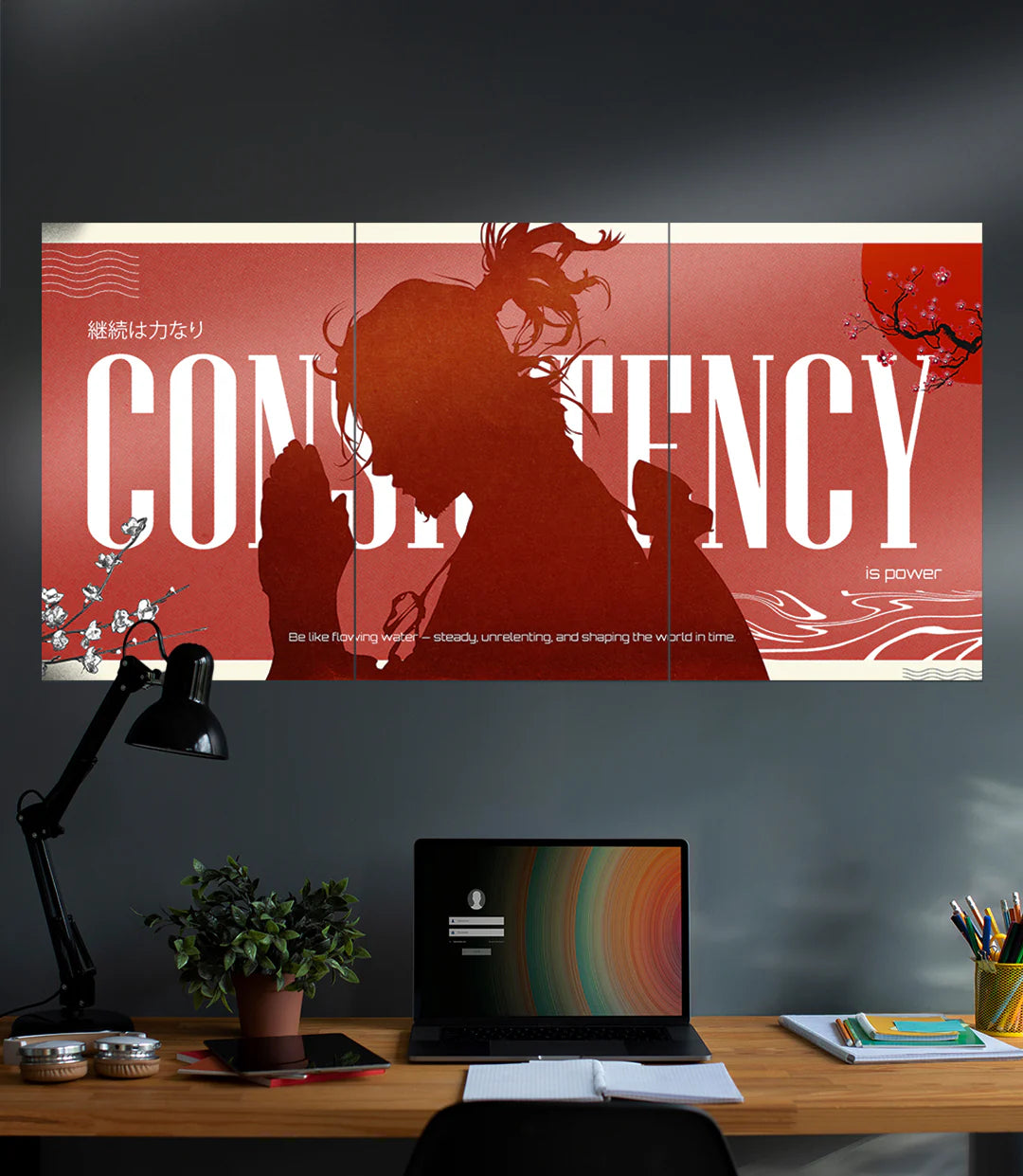 Qeron™ Pack of 3 Consistency Motivational Split Poster