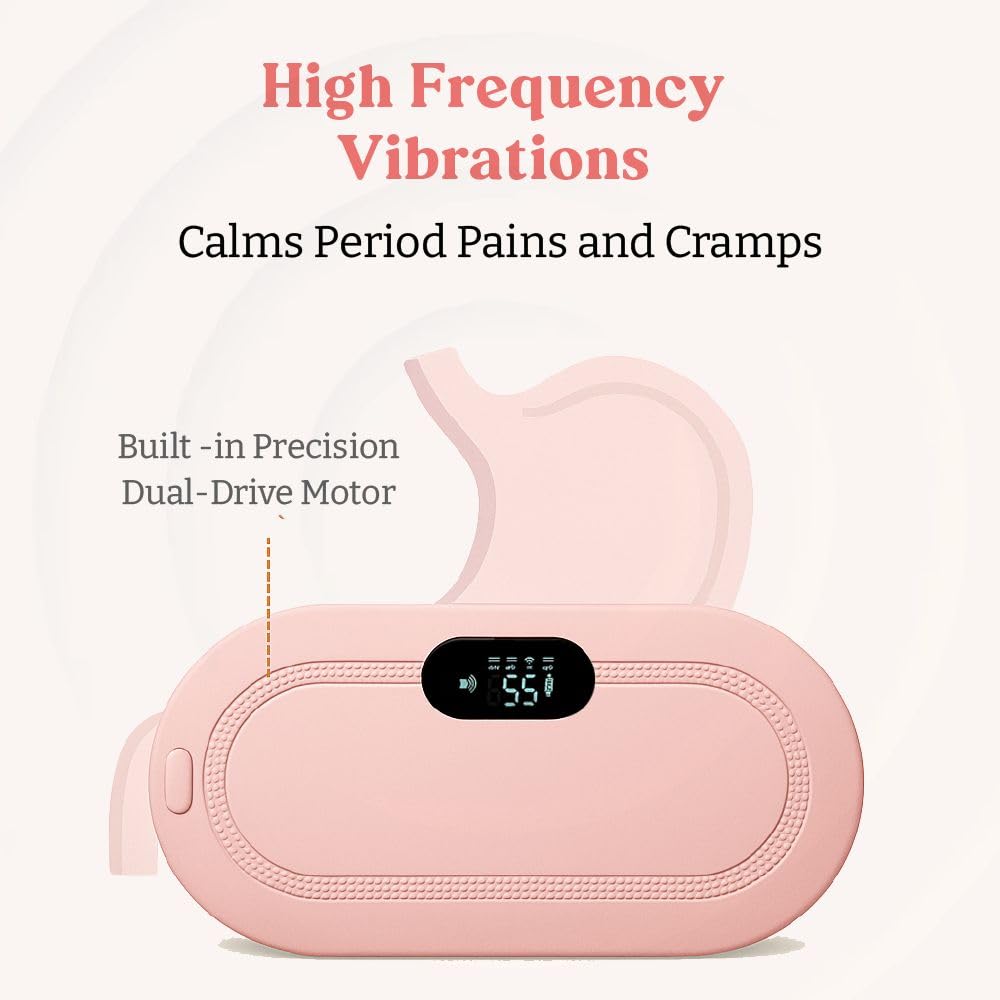 Period Cramp Relief Device for Women – Rechargeable Heating Pad with Vibration | Period Pain Relief Massager | Menstrual Cramp Comfort & Cramps Relief Machine