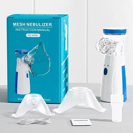 Portable Nebulizer for Adults and Kids Travel and Household Use, Handheld Mesh Nebulizer for Breathing Problems, Personal Inhalers for Cold and Cough - Quick Relief, Wireless Vaporizer Machine With Respiratory Mask