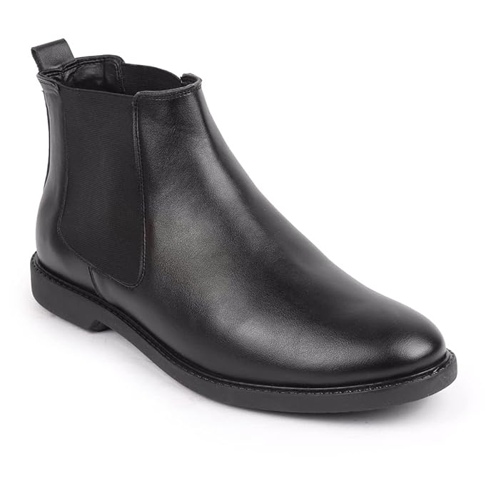 Mens High Ankle Chelsea Boots | Slip-On Formal & Casual Style Shoes | Winter Urban Riding Sleek Boots