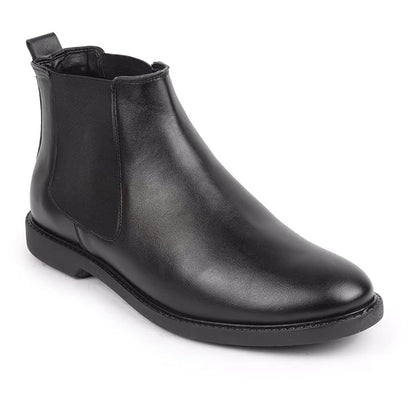 Mens High Ankle Chelsea Boots | Slip-On Formal & Casual Style Shoes | Winter Urban Riding Sleek Boots