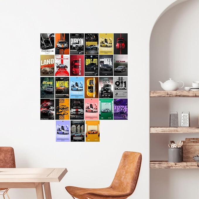 Qeron™ 24 Pcs Car Posters