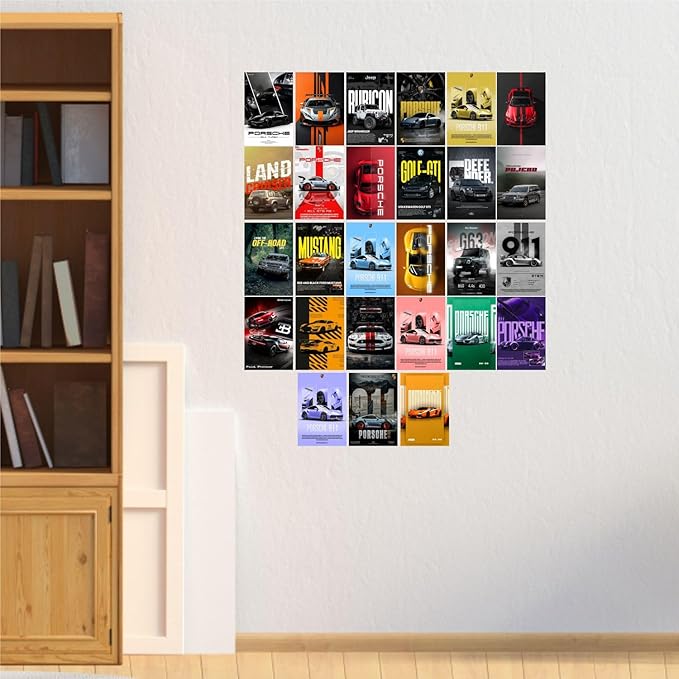 Qeron™ 24 Pcs Car Posters
