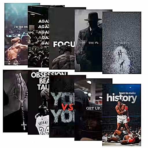 Qeron™ Pack of 10 Inspirational Motivational Wall Poster