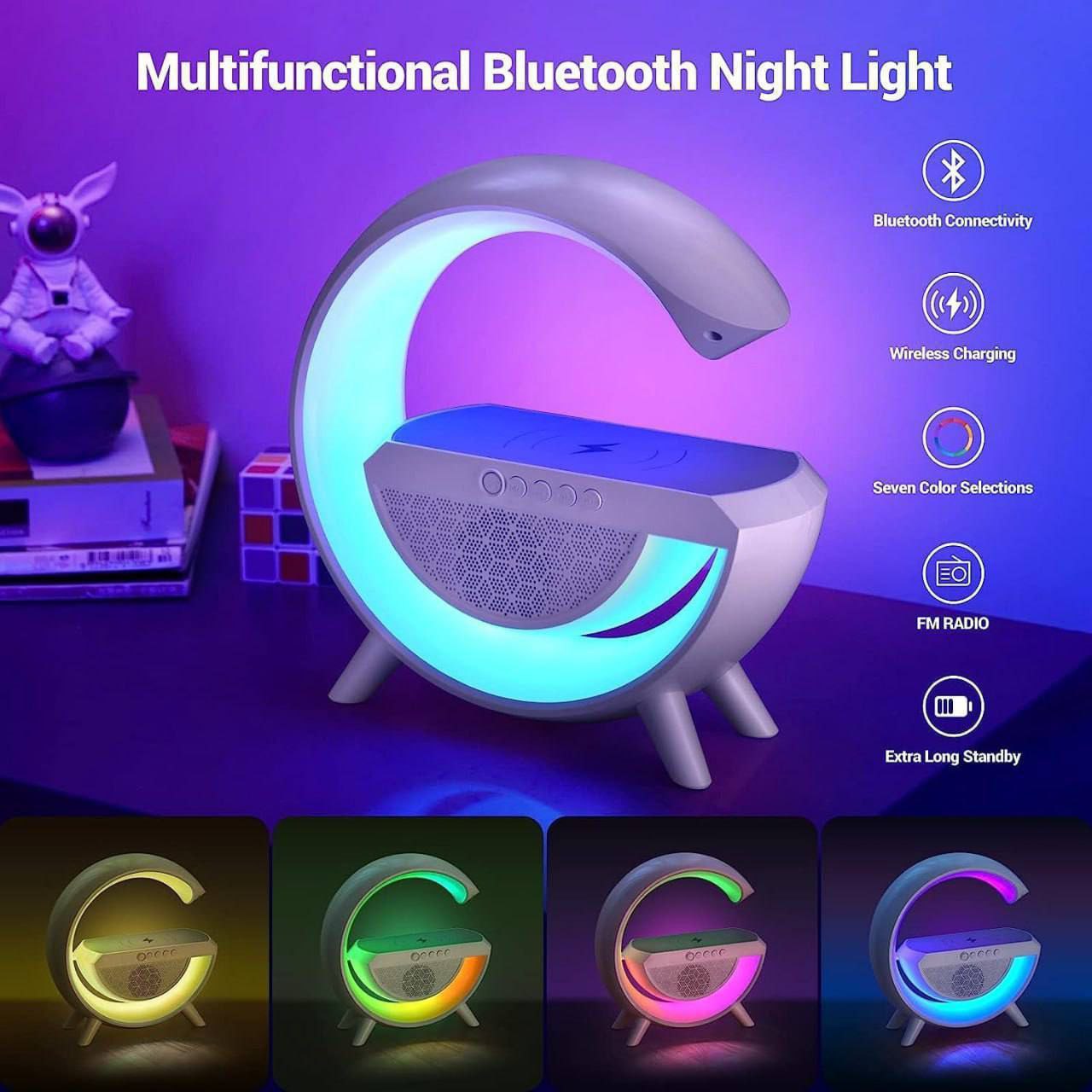 G-Shape LED Wireless Charging Speaker Lamp | 4 in 1 Lamp with Bluetooth Speaker | G-Shape Atmosphere Lamp | G Shape Lamp | Dynamic G Lamp | G Shape Wireless Charger With Lamp