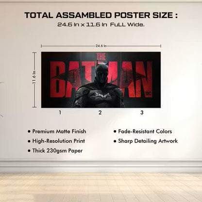 The Batman Split Design matte printed poster set of 3